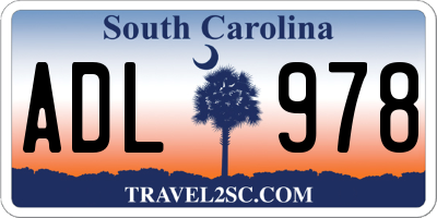 SC license plate ADL978