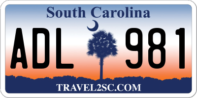 SC license plate ADL981