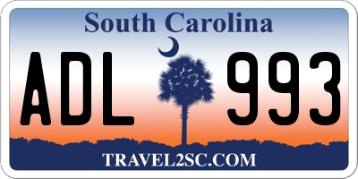 SC license plate ADL993