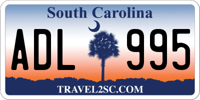 SC license plate ADL995