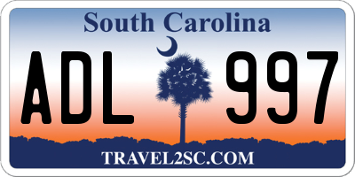 SC license plate ADL997