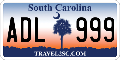SC license plate ADL999
