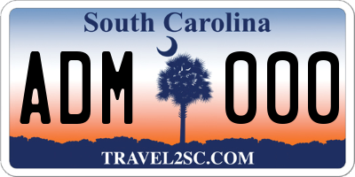 SC license plate ADM000