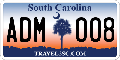 SC license plate ADM008