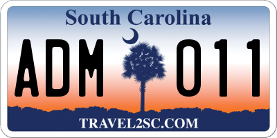 SC license plate ADM011