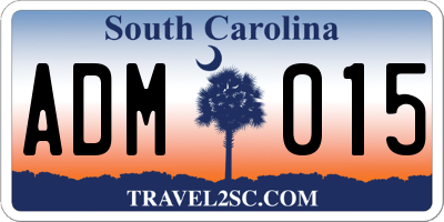 SC license plate ADM015
