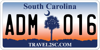 SC license plate ADM016
