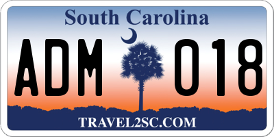 SC license plate ADM018
