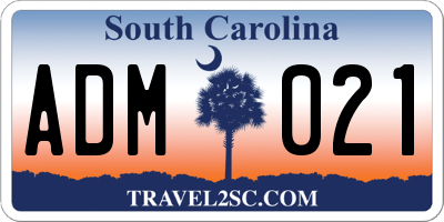 SC license plate ADM021