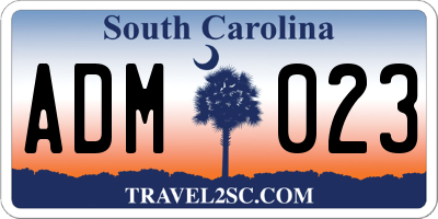 SC license plate ADM023
