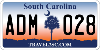 SC license plate ADM028