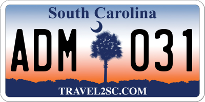 SC license plate ADM031