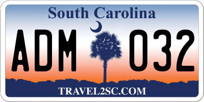 SC license plate ADM032