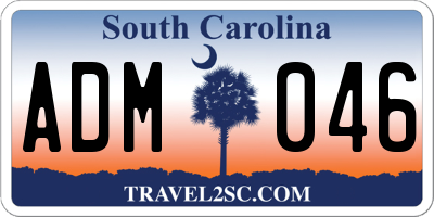 SC license plate ADM046