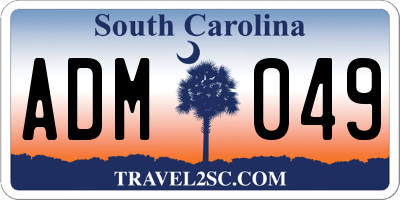 SC license plate ADM049