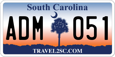 SC license plate ADM051