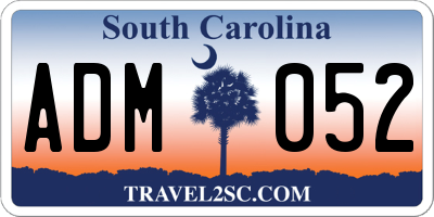 SC license plate ADM052
