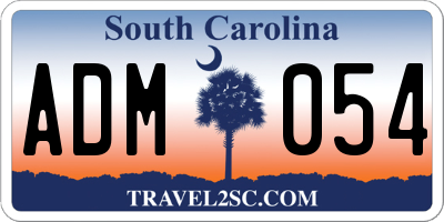 SC license plate ADM054