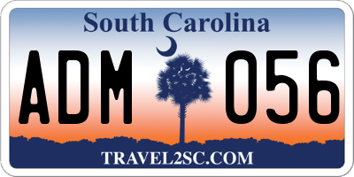 SC license plate ADM056