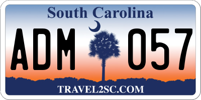 SC license plate ADM057