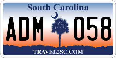 SC license plate ADM058
