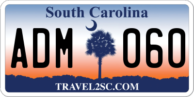 SC license plate ADM060