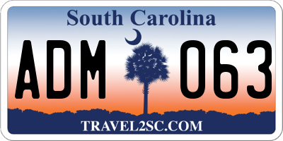 SC license plate ADM063