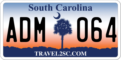 SC license plate ADM064