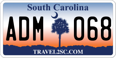 SC license plate ADM068