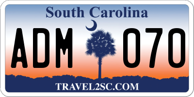 SC license plate ADM070