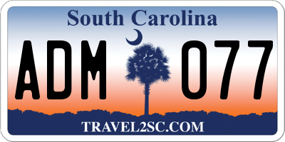 SC license plate ADM077