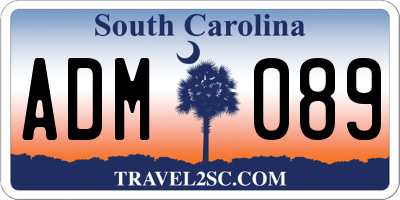 SC license plate ADM089