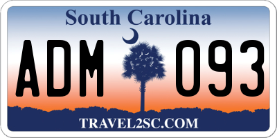 SC license plate ADM093