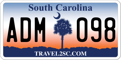 SC license plate ADM098