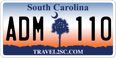 SC license plate ADM110