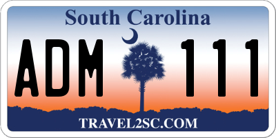 SC license plate ADM111