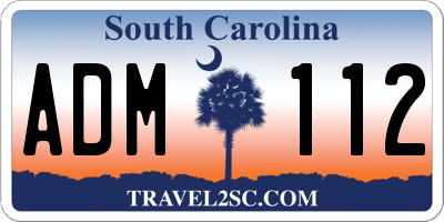 SC license plate ADM112