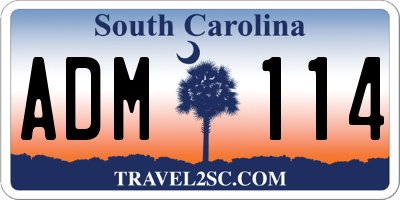 SC license plate ADM114