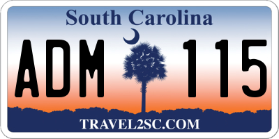 SC license plate ADM115