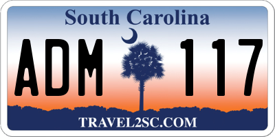 SC license plate ADM117