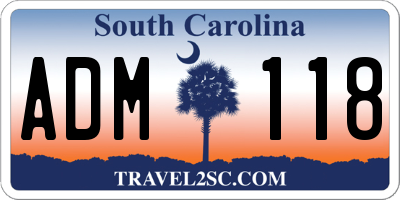 SC license plate ADM118