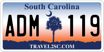 SC license plate ADM119