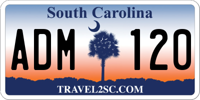 SC license plate ADM120