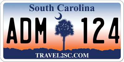 SC license plate ADM124