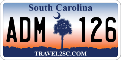 SC license plate ADM126
