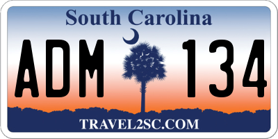SC license plate ADM134