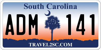 SC license plate ADM141