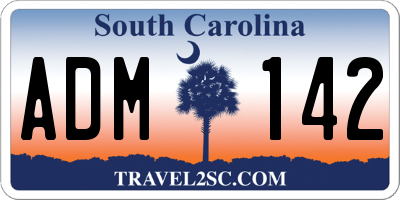 SC license plate ADM142