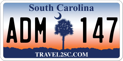 SC license plate ADM147