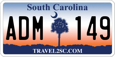 SC license plate ADM149